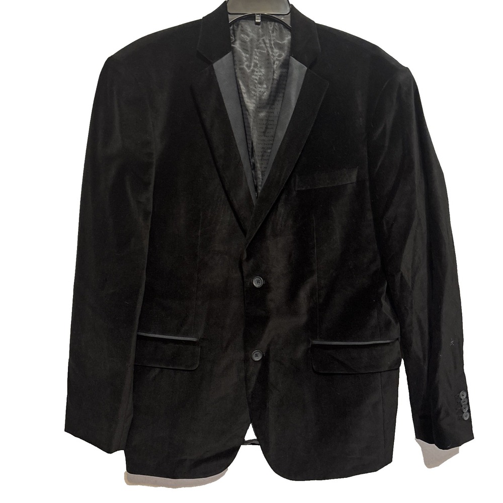 NWOT Marc‎ Anthony XL Blazer Black Velvet 2 Button Sports Jacket  Double Vented